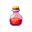 Pixel art health potion item icon, 64x64 transparent PNG