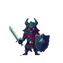 Pixel art hero sprite made with pixler.dev, transparent PNG