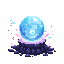 Pixel art magic orb item icon, transparent PNG