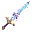 Pixel art sword item icon generated from a text prompt, transparent PNG